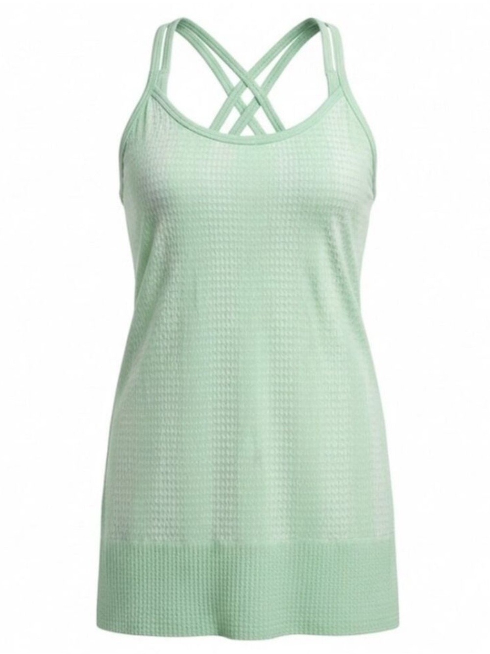 Athleta Mind Over Matter Pixel Tank Lily Pad Green Built In Bra Athletic Top XS